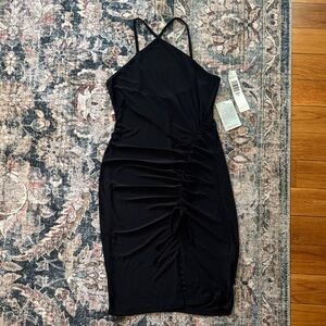 Jump Black Backless Ruched Dress